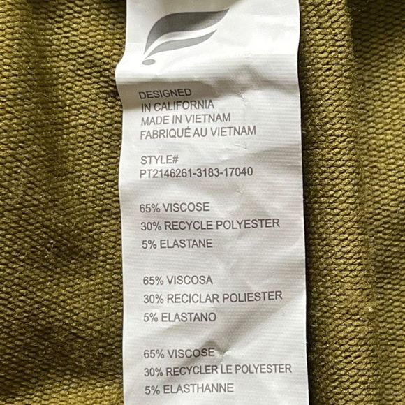 Fabletics Gemma Joggers Medium Green Womens Athleisure Terry Pants Stretch - Picture 12 of 13